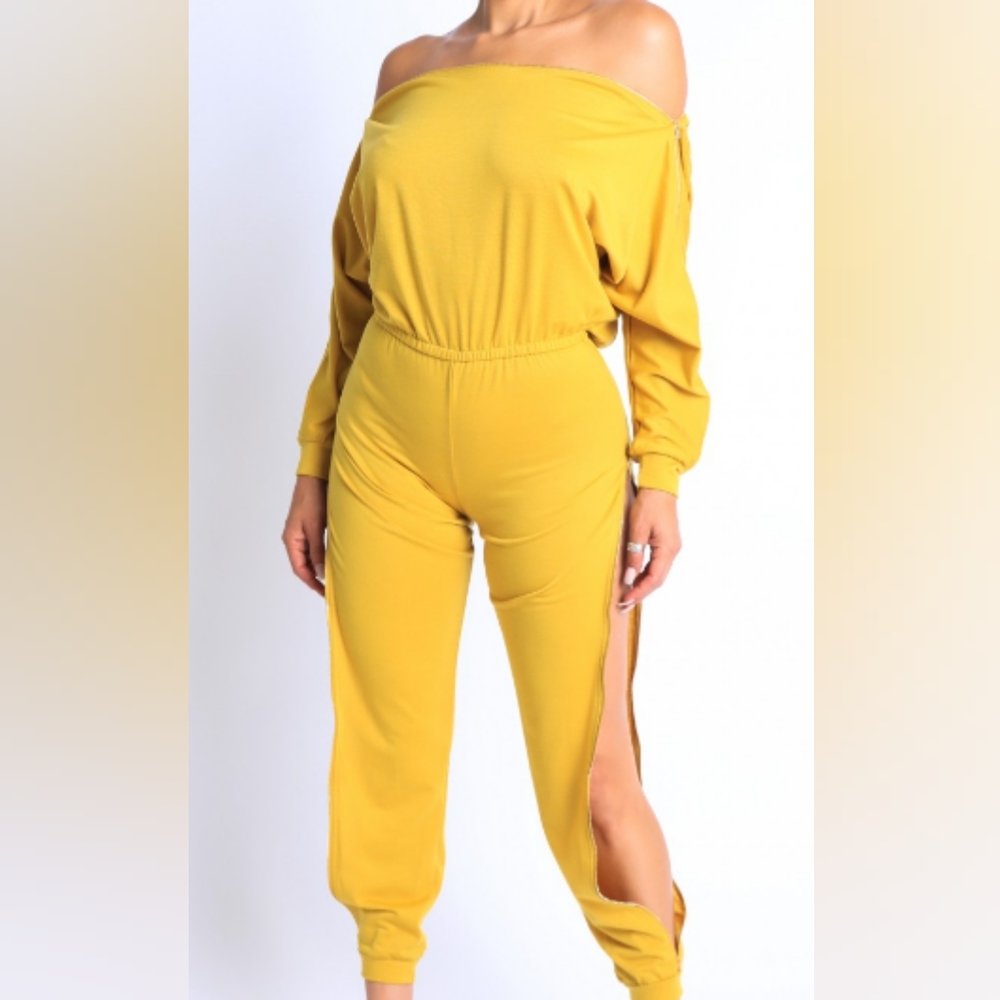 Open Zipper Jumpsuit